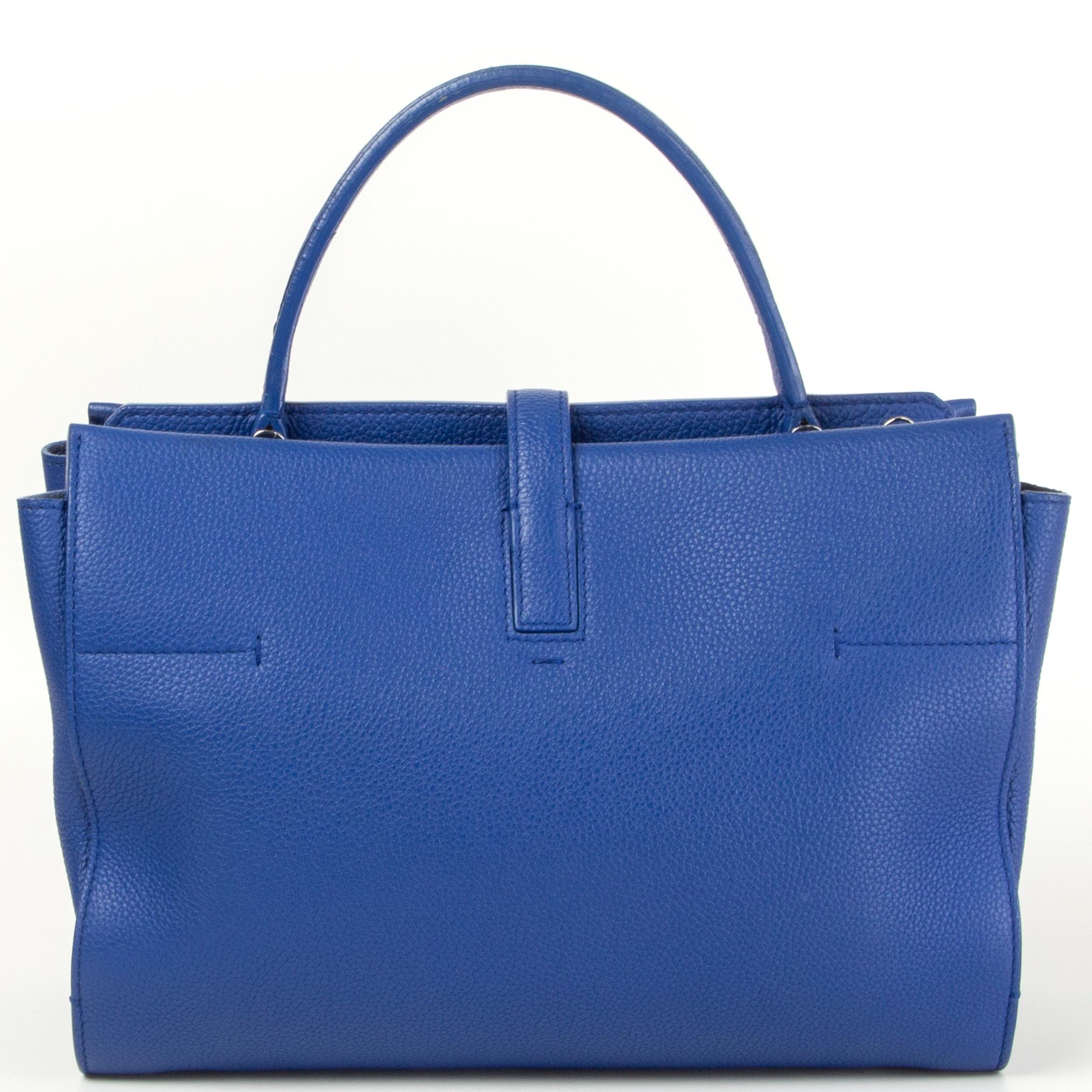 Women's or Men's LORO PIANA electric blue leather MEDIUM CLUISEE G ODESSA Shoulder Bag For Sale