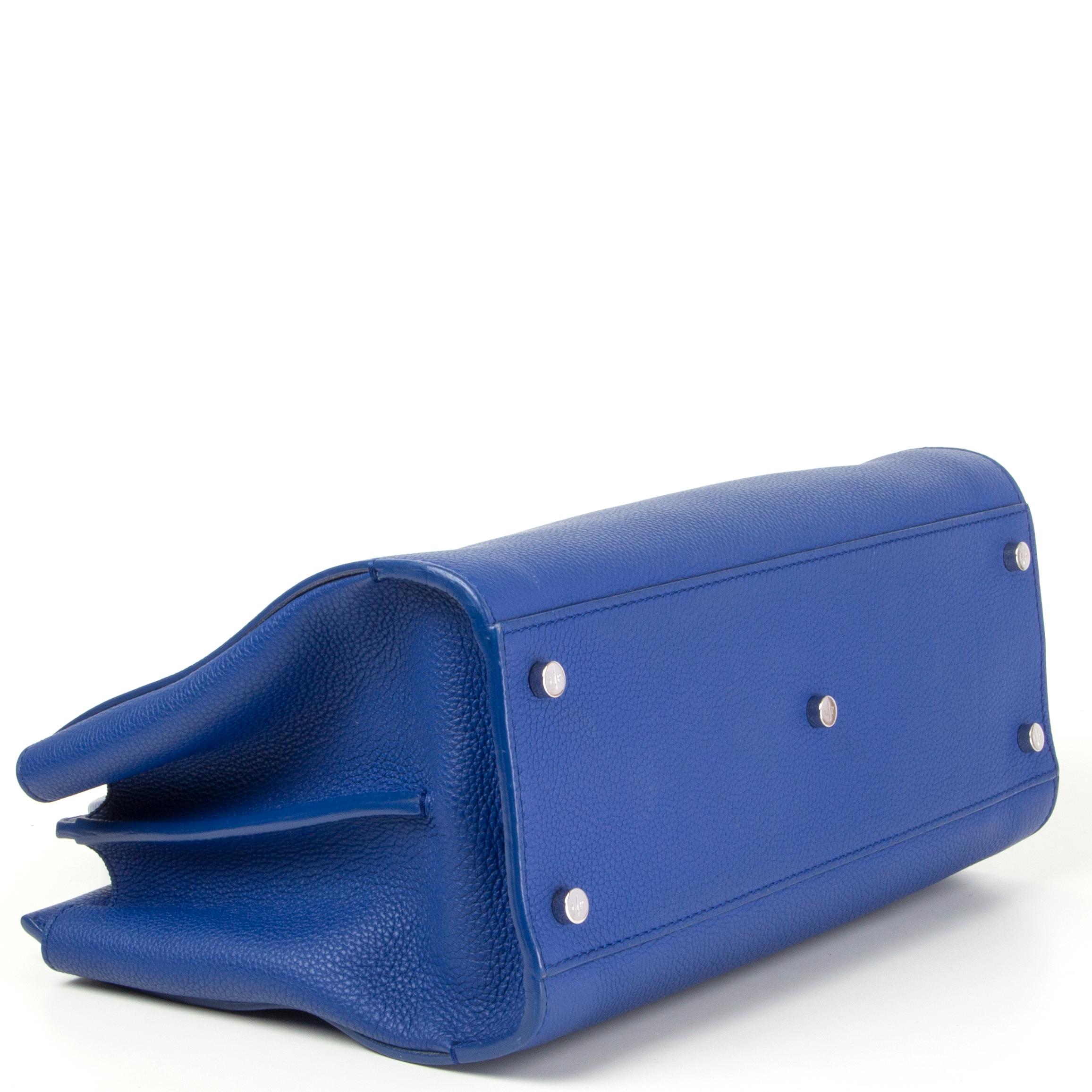LORO PIANA electric blue leather MEDIUM CLUISEE G ODESSA Shoulder Bag For Sale 1