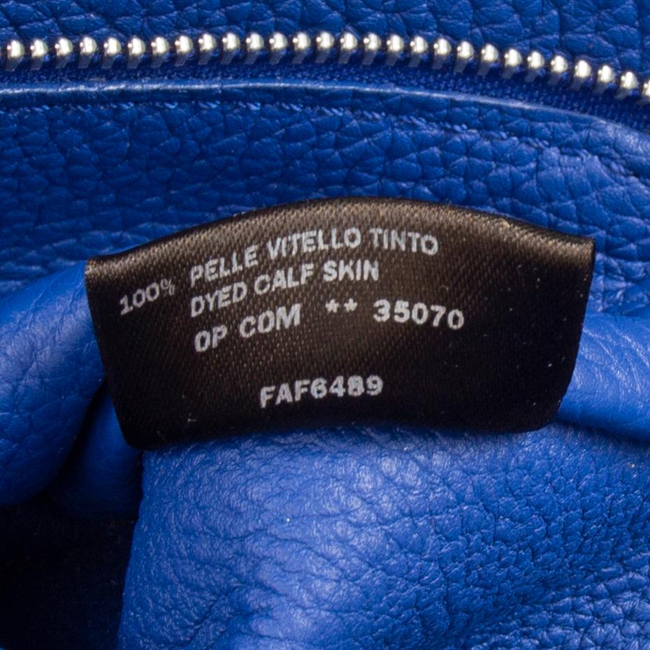 LORO PIANA electric blue leather MEDIUM CLUISEE G ODESSA Shoulder Bag For Sale 3