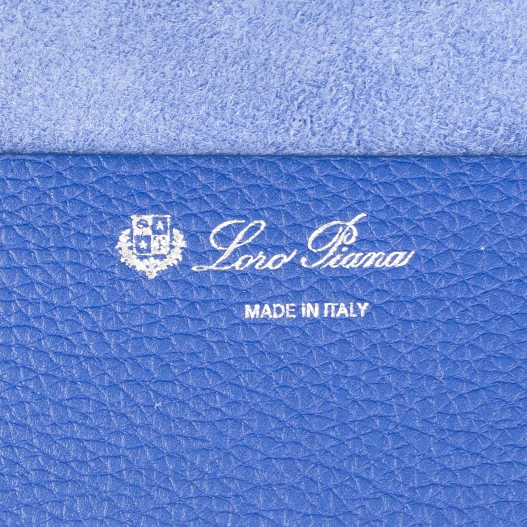 LORO PIANA electric blue leather MEDIUM CLUISEE G ODESSA Shoulder Bag For Sale 4