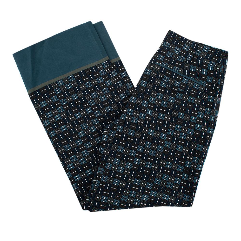 patterned silk trousers