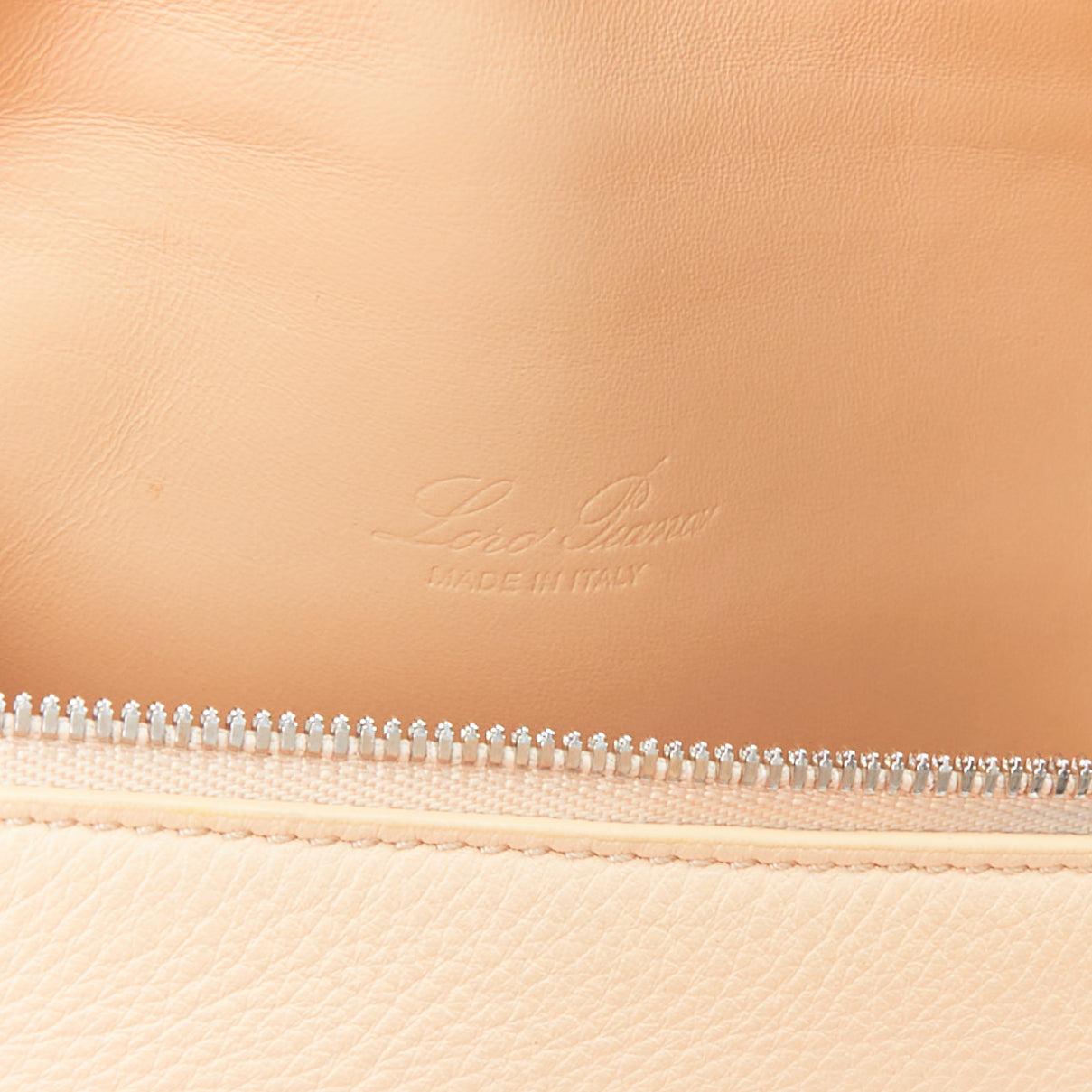 LORO PIANA Extra Pocket L19 beige grained leather pouch crossbody bag 5