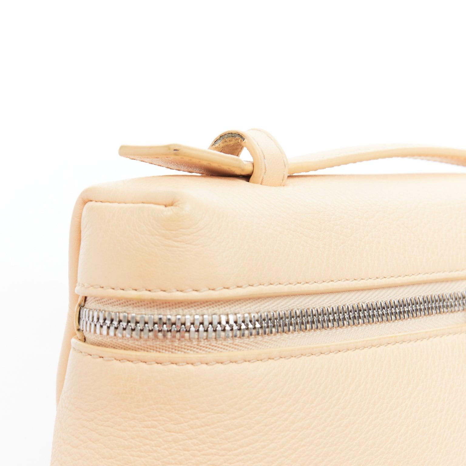 LORO PIANA Extra Pocket L19 beige grained leather pouch crossbody bag 3
