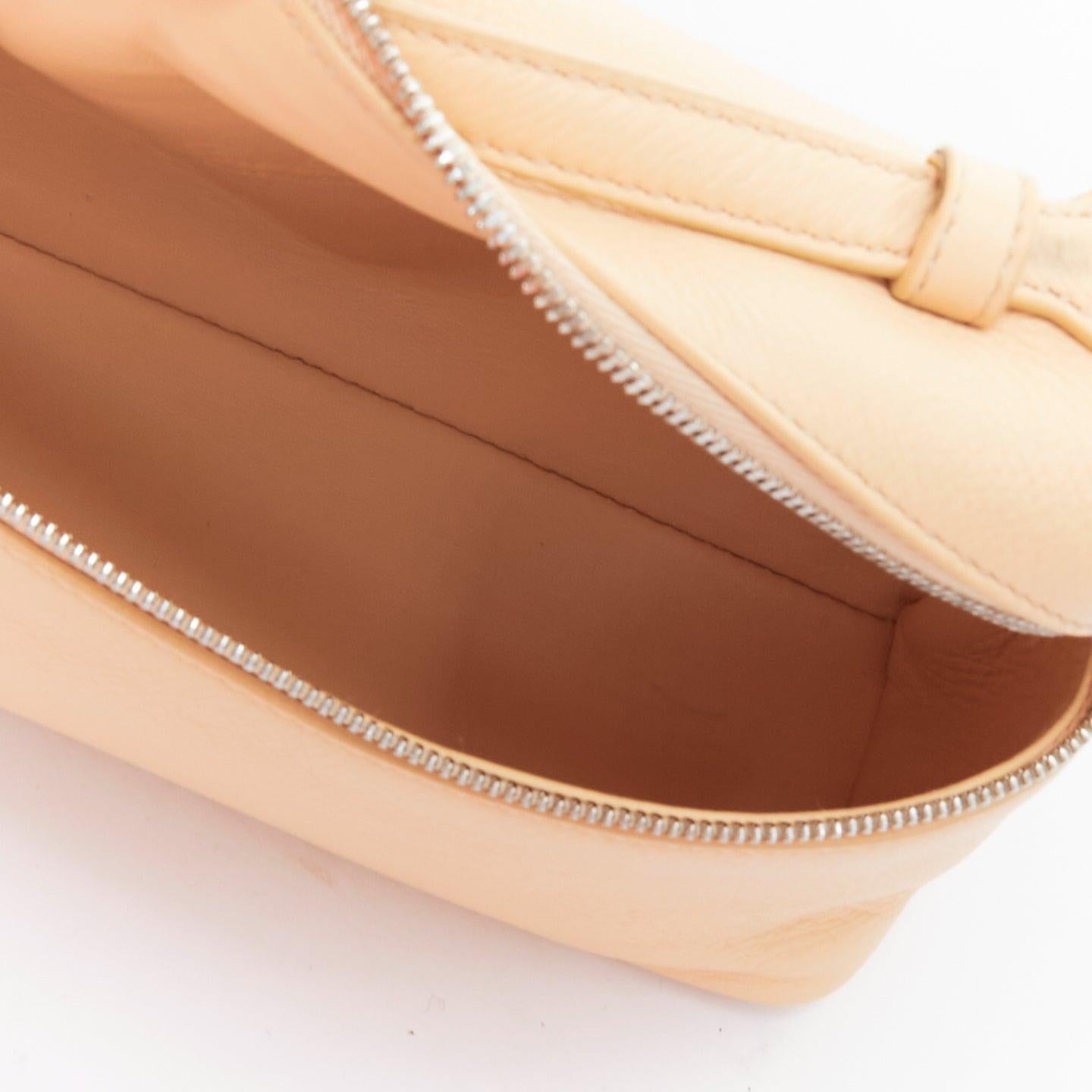 LORO PIANA Extra Pocket L19 beige grained leather pouch crossbody bag 4