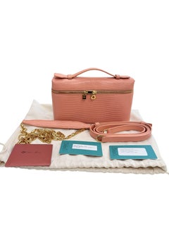 Loro Piana Extra Pocket L19 Monitor Lizard Dark Bubblegum/Sun Gold con tracolla a catena