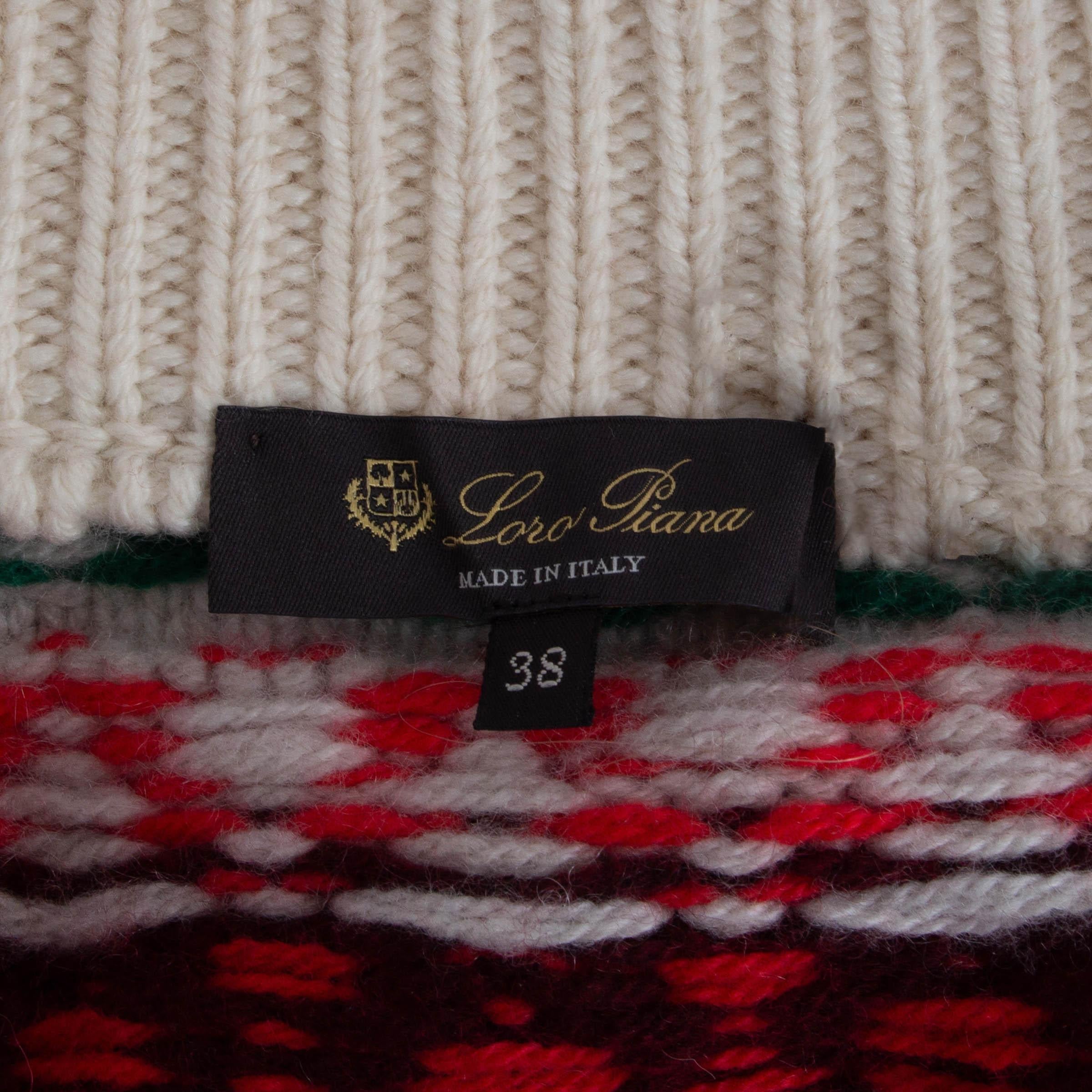 LORO PIANA Fancy White cashmere 2024 NOEL KNIT Bomber Jacket 38 XS For Sale 1