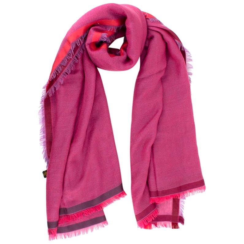 Loro Piana Fuchsia Cashmere & Silk blend shawl 150cm x 150cm For Sale