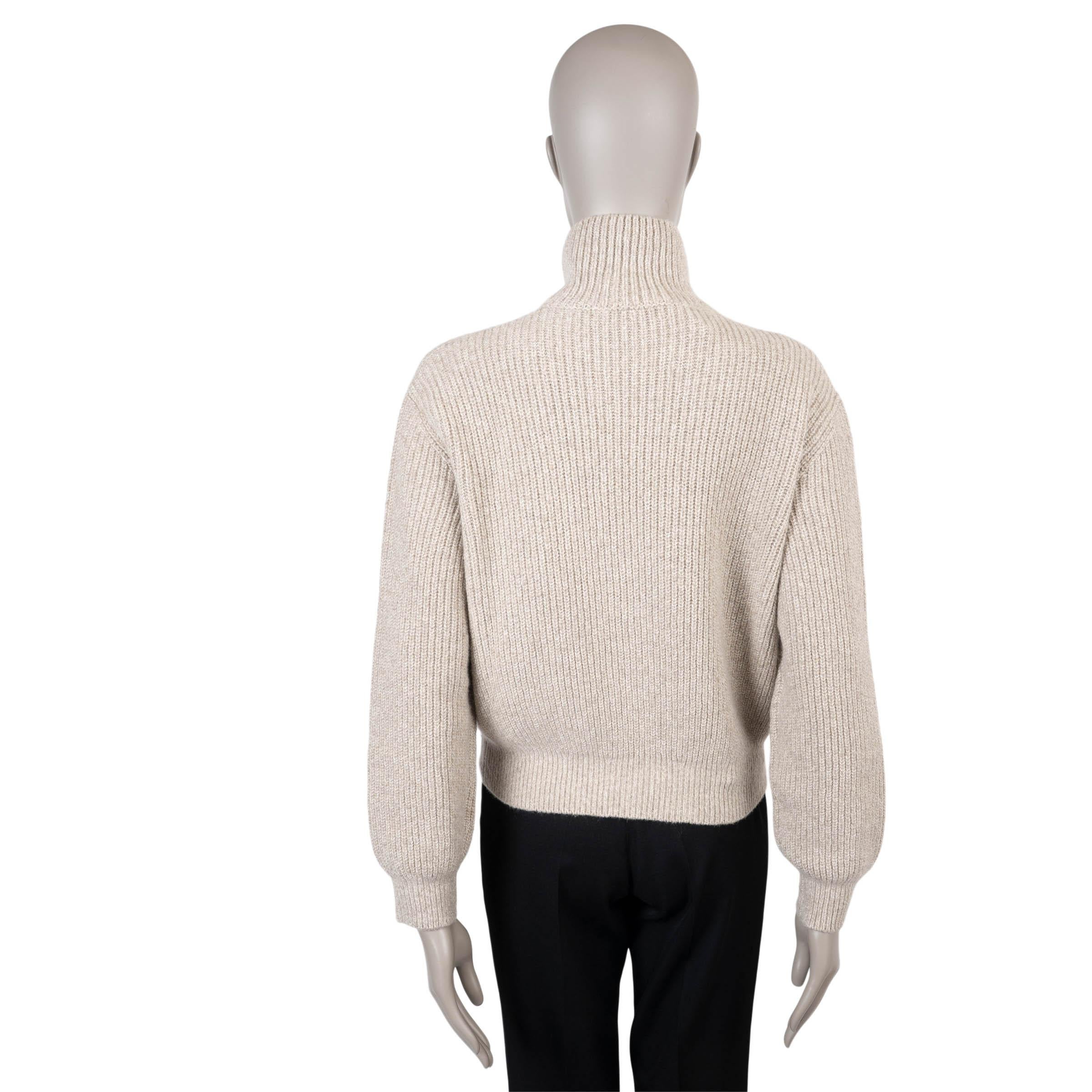 Beige Loro Piana Jardin Sable cachemire  2024 VALDUGGIA TURTLENECK Pull S en vente