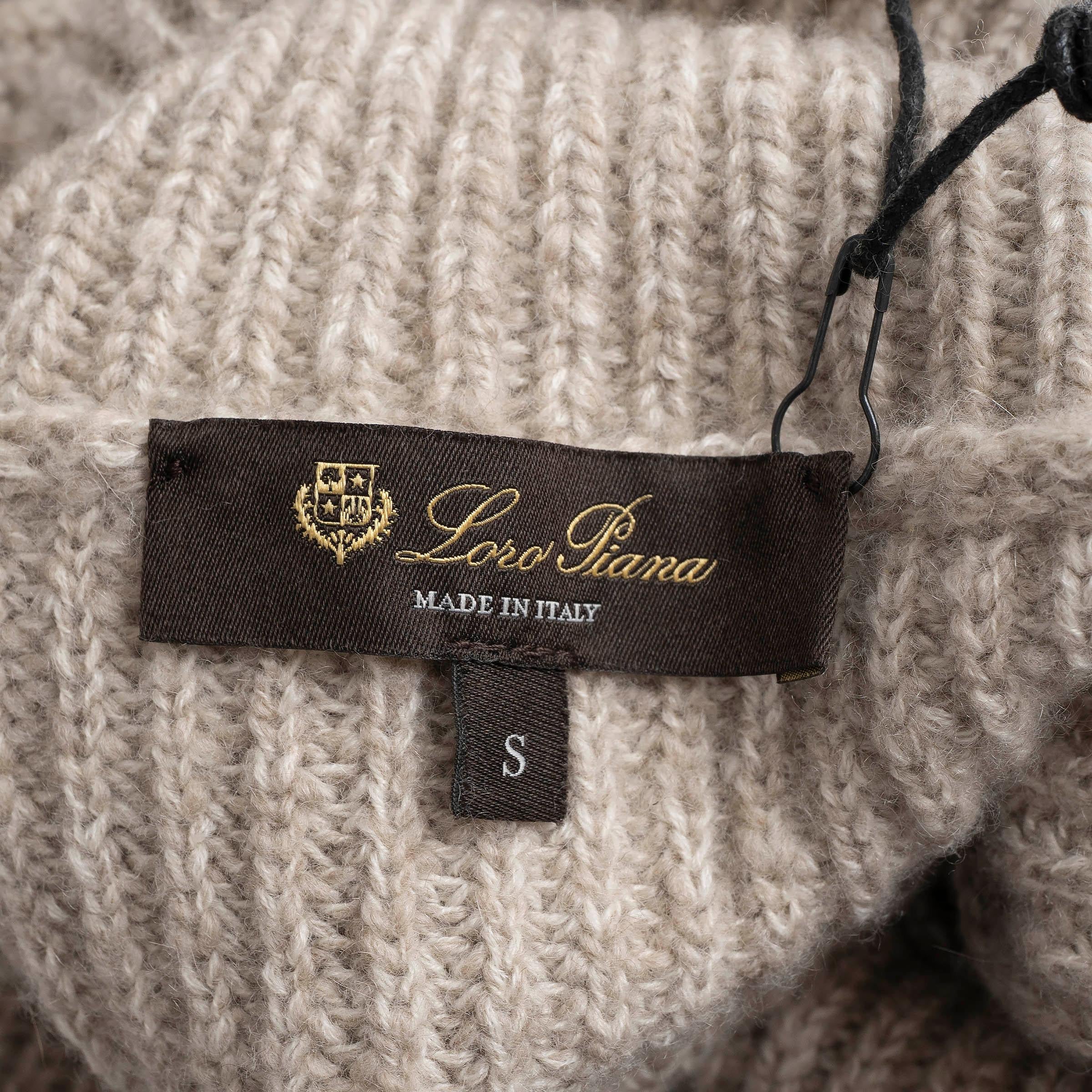 Loro Piana Jardin Sable cachemire  2024 VALDUGGIA TURTLENECK Pull S en vente 1