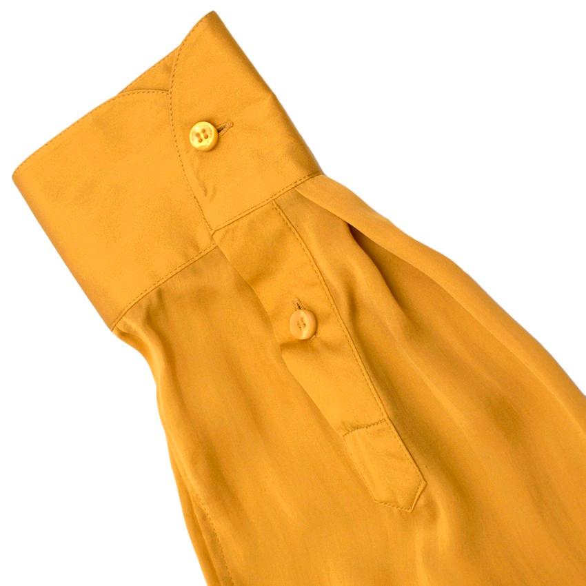 Women's Loro Piana Gold Silk Pleated detail Shirt - Size US 10  For Sale