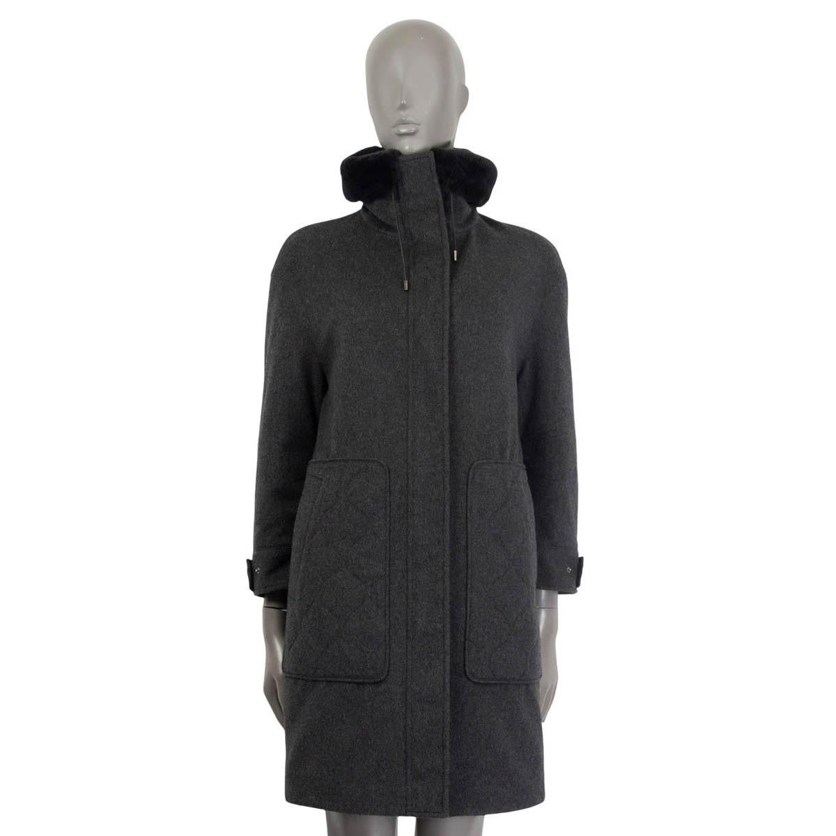 cashmere coat with fur collar
