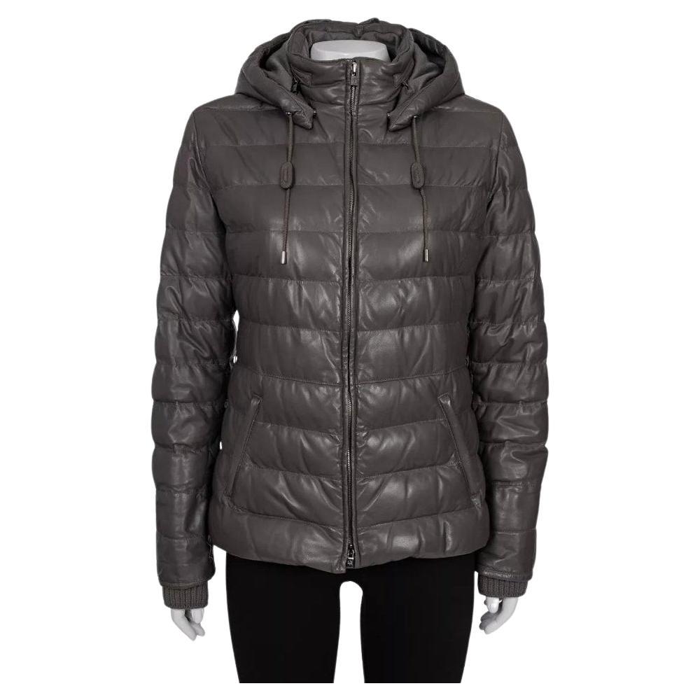 Loro Piana Veste en cuir d
agneau vert - Taille 42/M