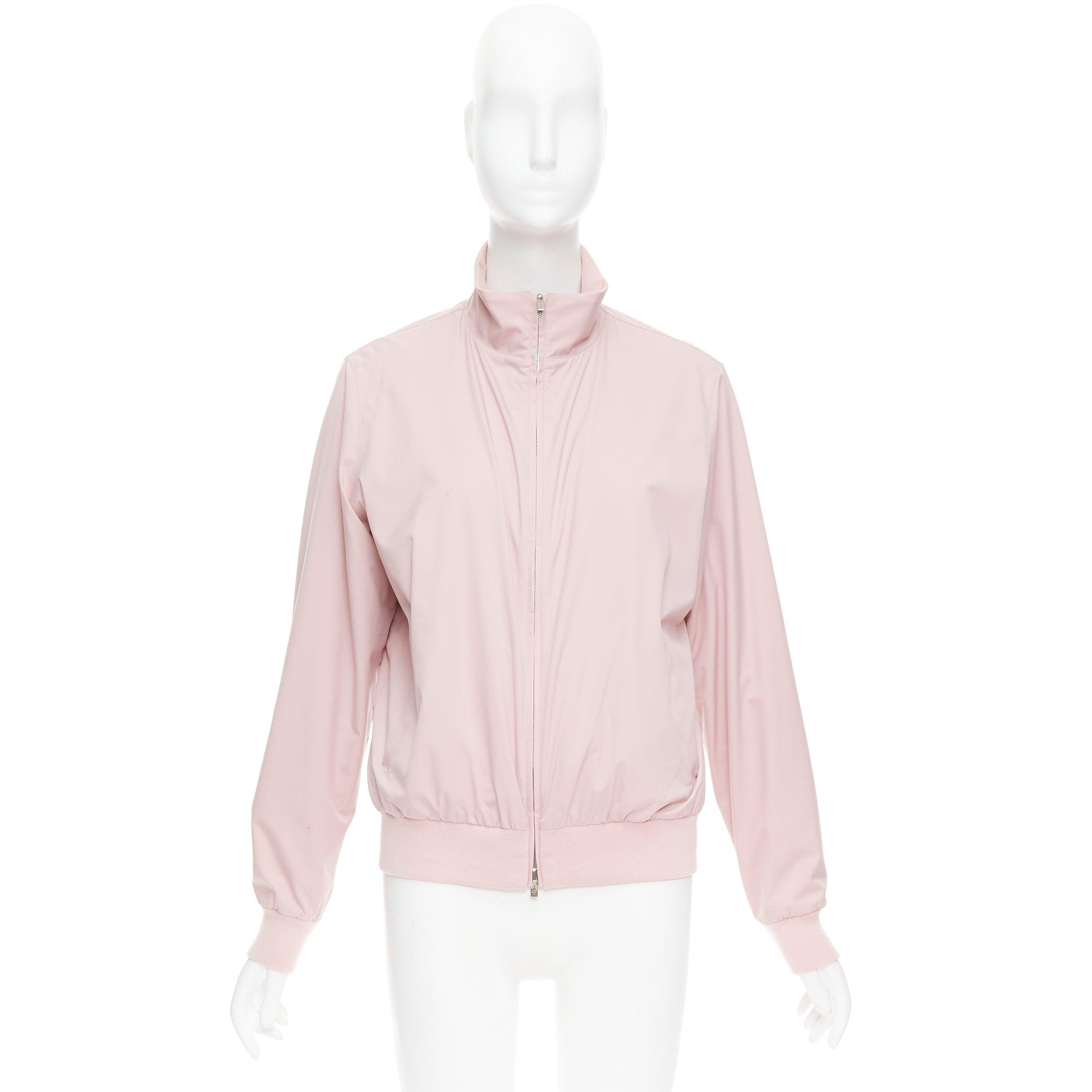 LORO PIANA Vert Storm System Windjersey rose bomber réversible M en vente 5