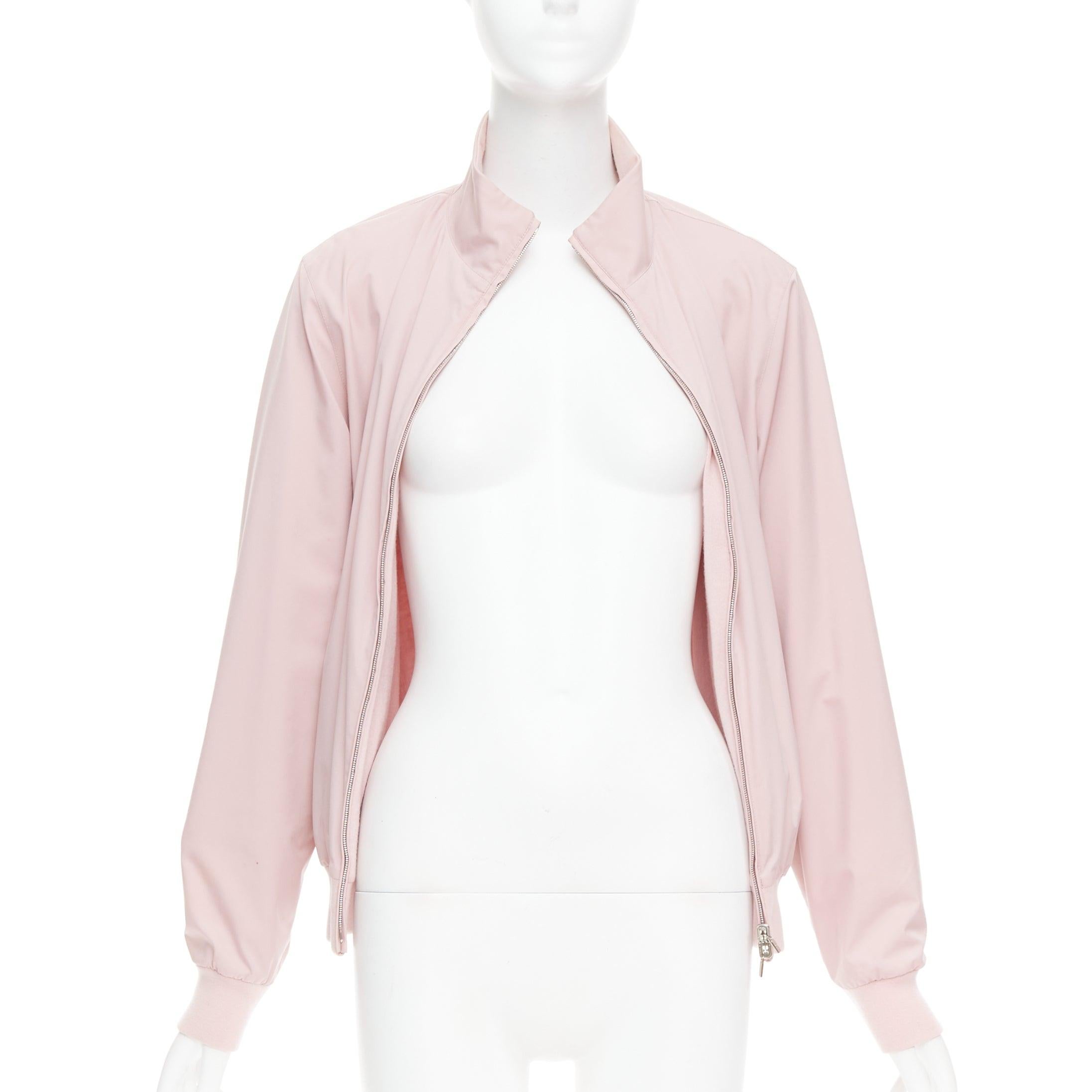 Beige LORO PIANA Vert Storm System Windjersey rose bomber réversible M en vente