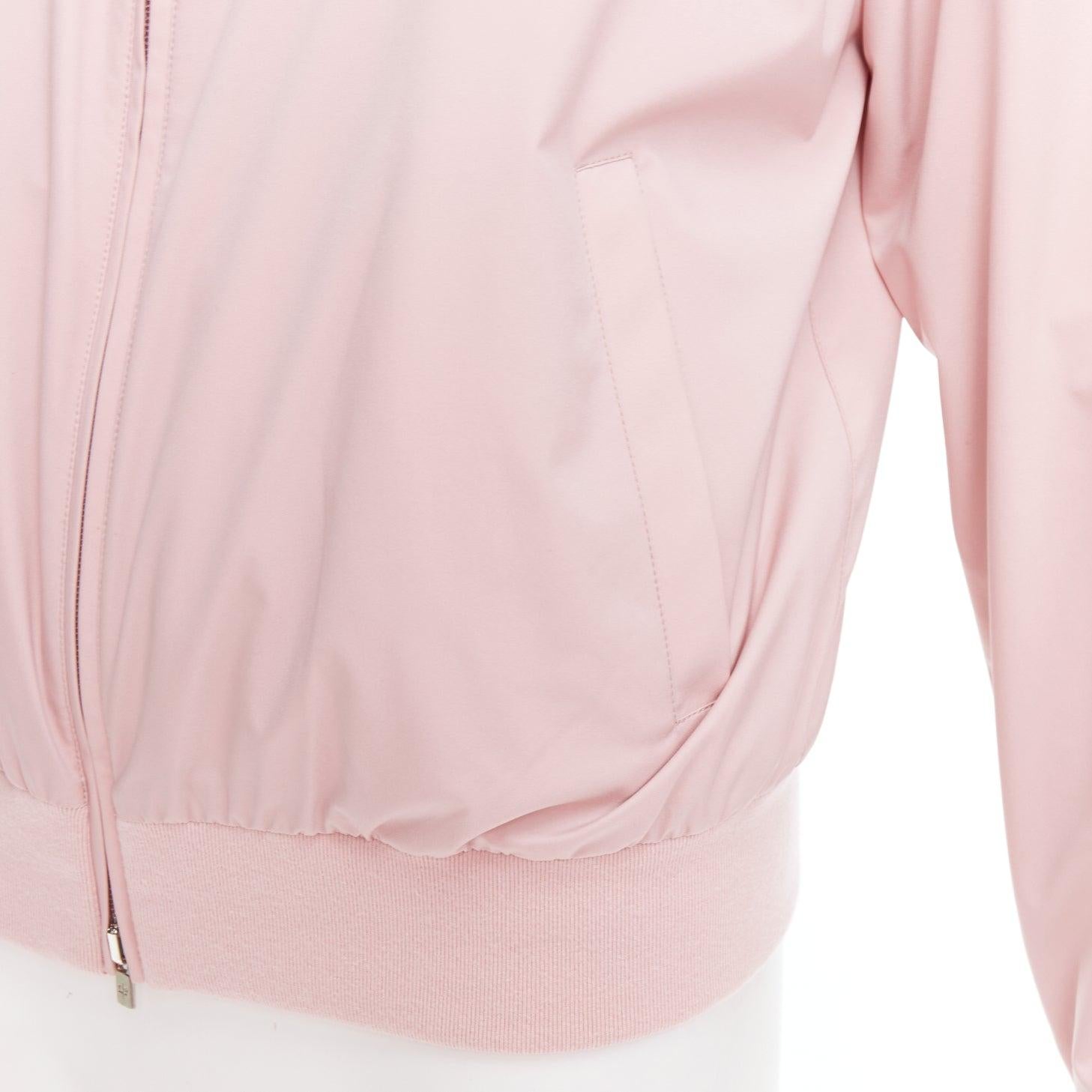 LORO PIANA Vert Storm System Windjersey rose bomber réversible M en vente 3