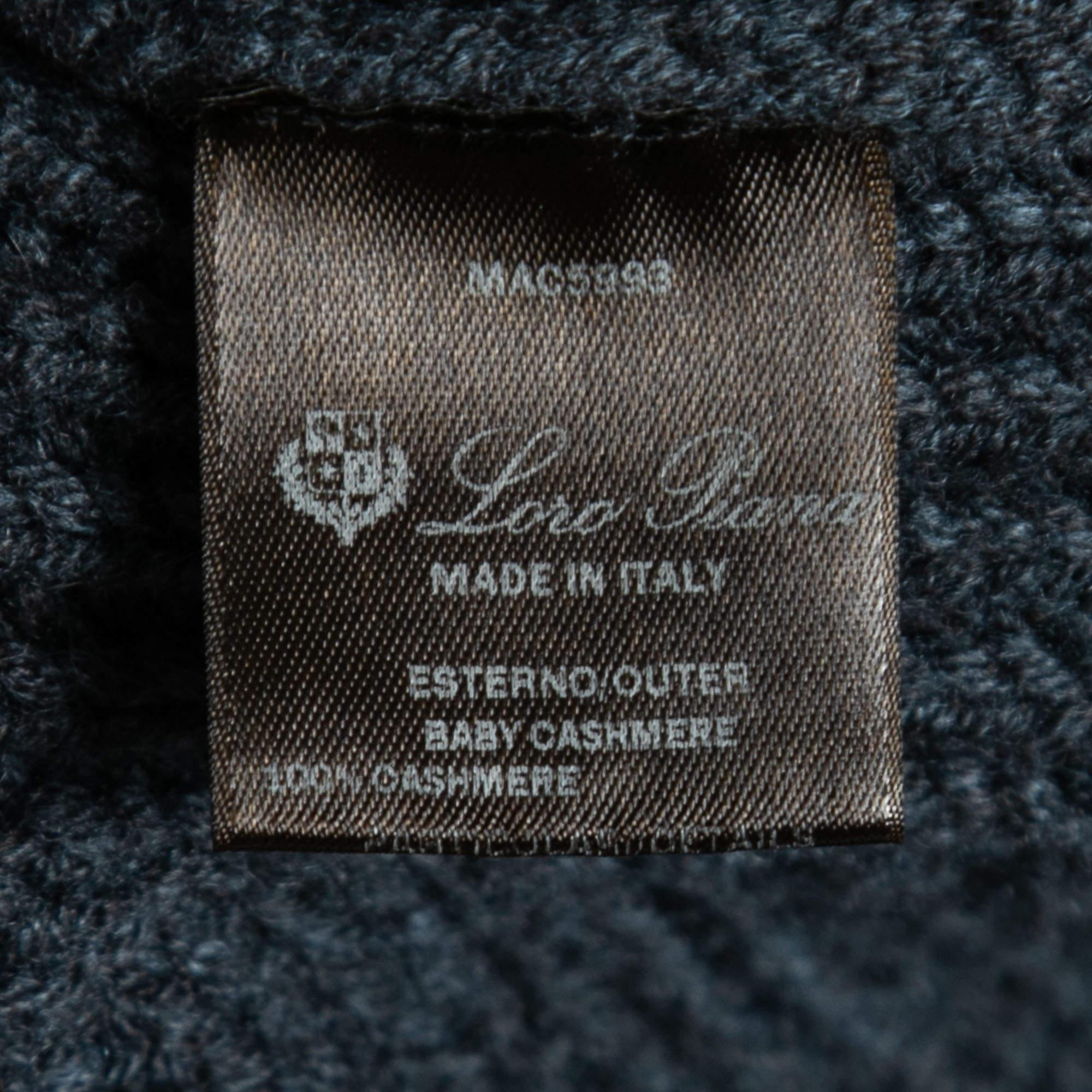 Women's Loro Piana Grey Baby Cashmere Knit Poncho One Size