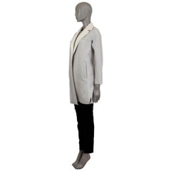 LORO PIANA - Manteau ouvert en cachemire gris et beige, taille 36 XXS