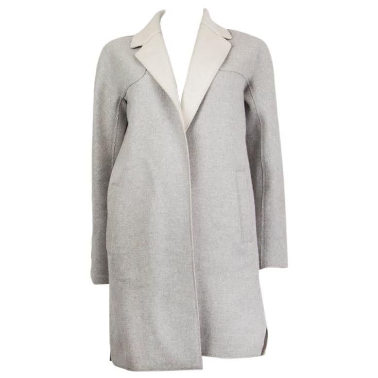 LORO PIANA grey & beige cashmere Open Coat Jacket 36 XXS For Sale