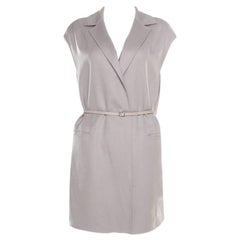 Loro Piana Grey Cashmere Belted Evan Gilet Vest M