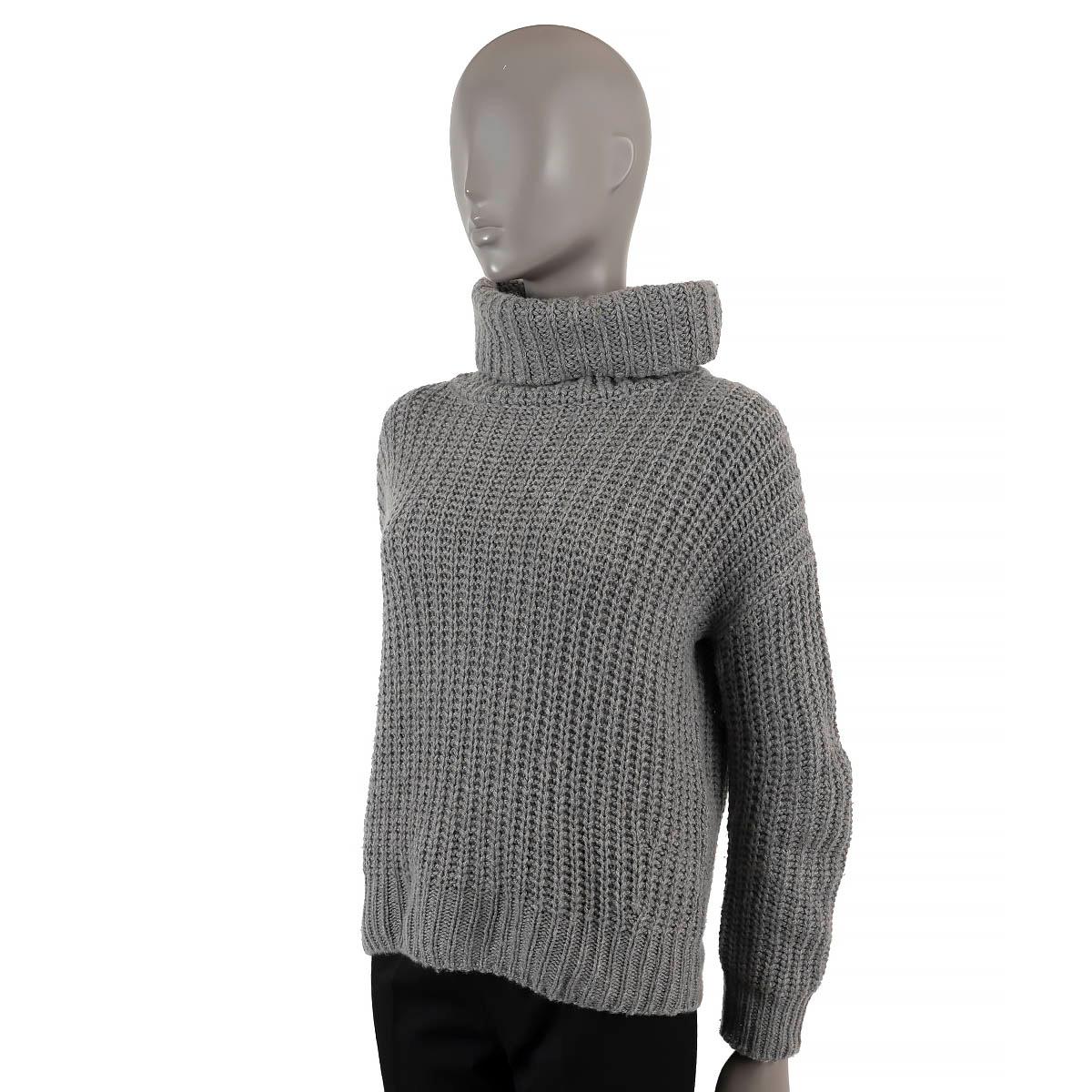 Women's LORO PIANA grey cashmere DAVENPORT Turtleneck Sweater 40 S