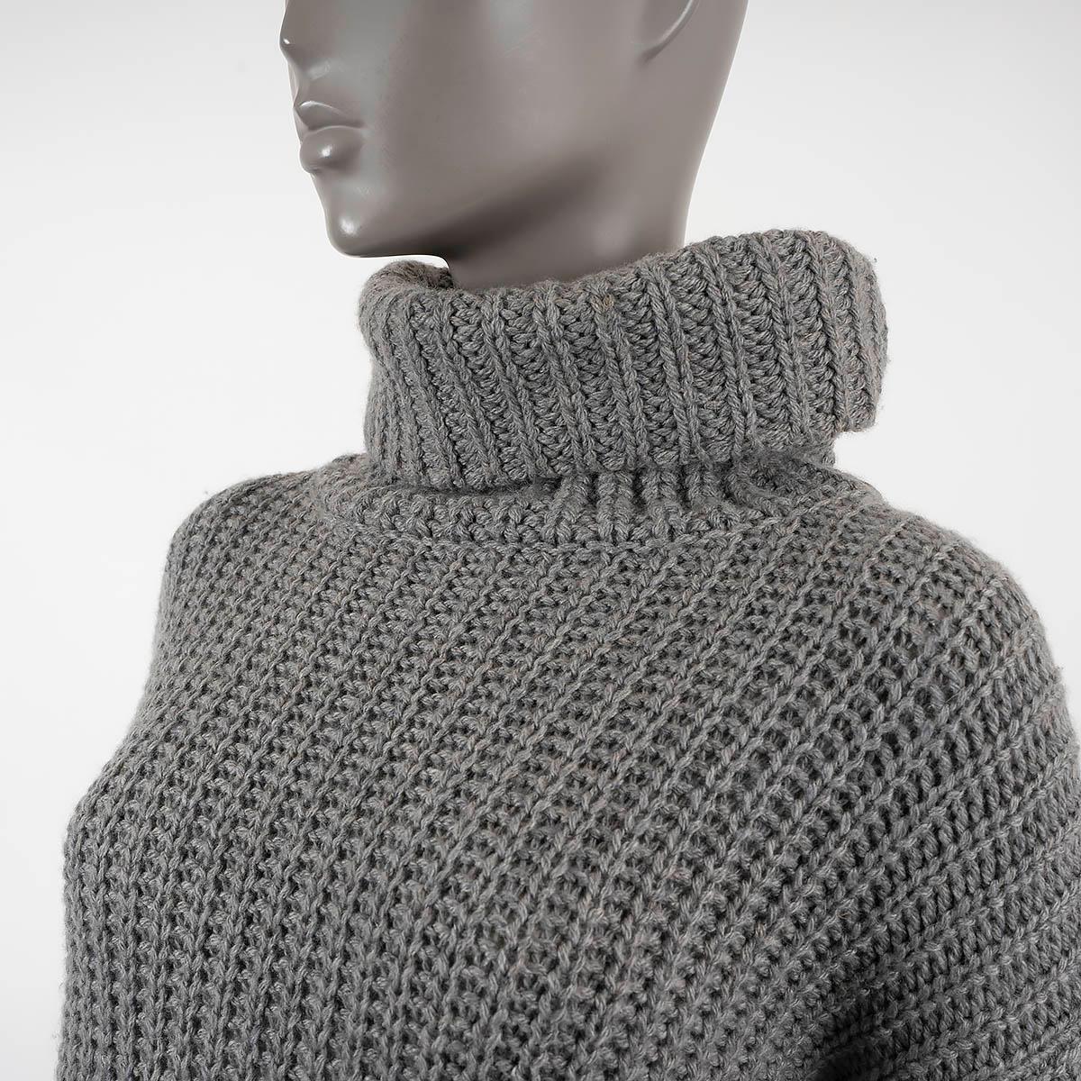 LORO PIANA grey cashmere DAVENPORT Turtleneck Sweater 40 S 2