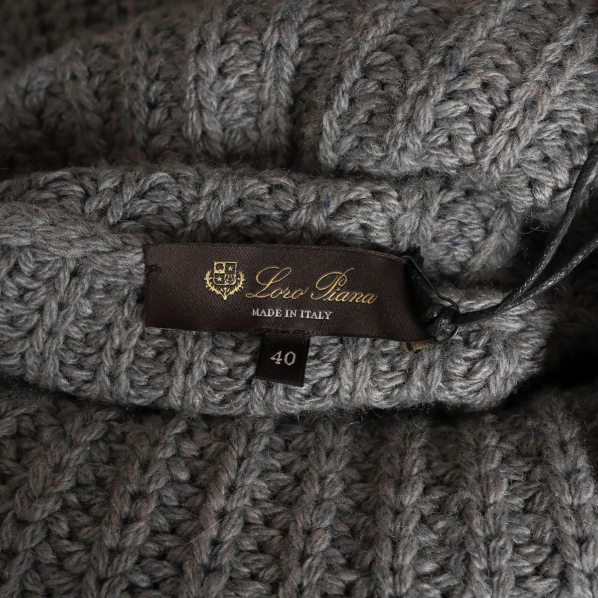 LORO PIANA grey cashmere DAVENPORT Turtleneck Sweater 40 S 3