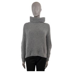 LORO PIANA grey cashmere DAVENPORT Turtleneck Sweater 40 S