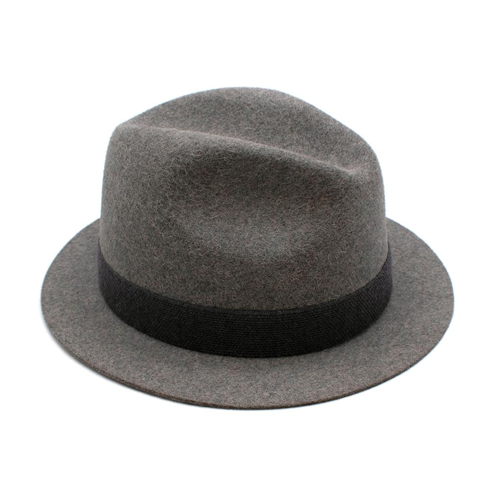 Loro Piana Grey Cashmere & Hare Felt Hat In New Condition In London, GB