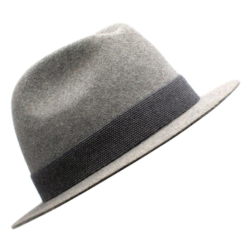 Loro Piana Grey Cashmere & Hare Felt Hat