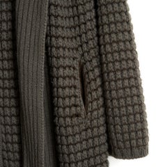 Loro Piana Grey Cashmere Maxi Hoody Cardigan IT38