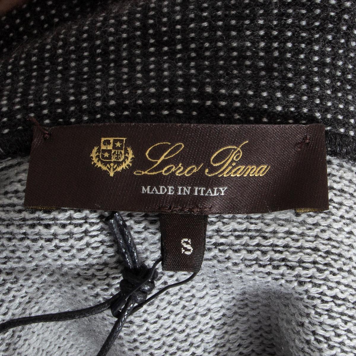 Black LORO PIANA grey cashmere Open Vest Jacket S For Sale