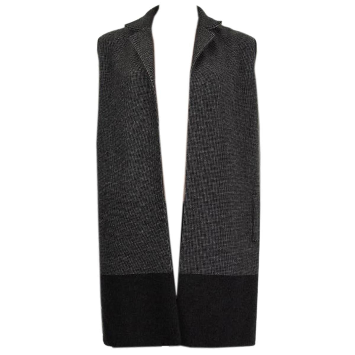 LORO PIANA grey cashmere Open Vest Jacket S For Sale