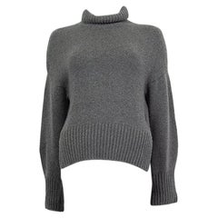 LORO PIANA grey cashmere OVERSIZED Turtleneck Sweater XS
