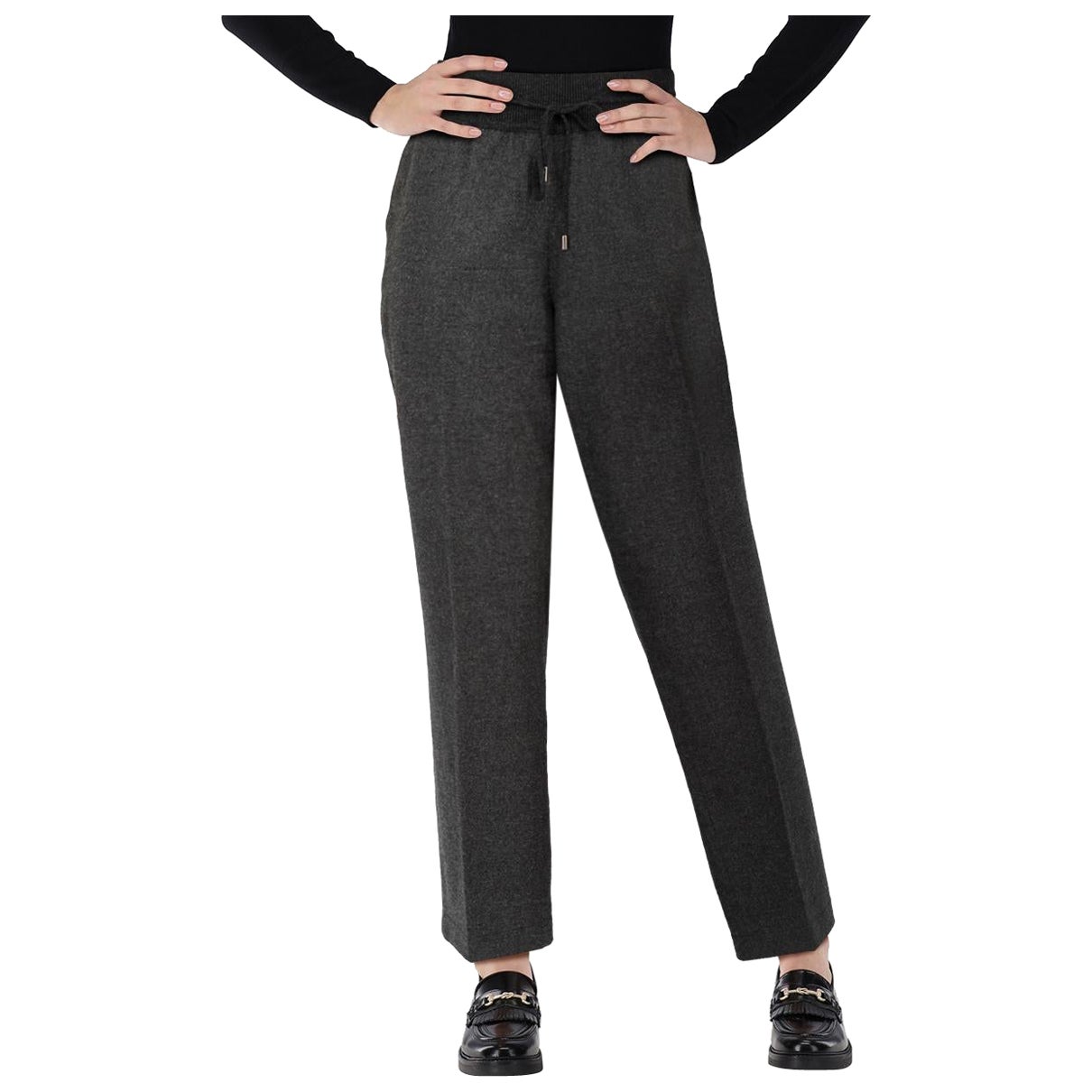 Loro Piana Grey Cashmere Slim Leg Trousers Size L