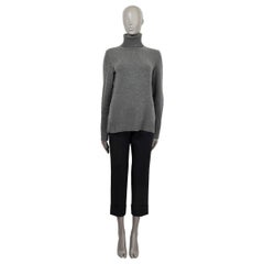 LORO PIANA grey cashmere TURTLENECK Sweater 44 L