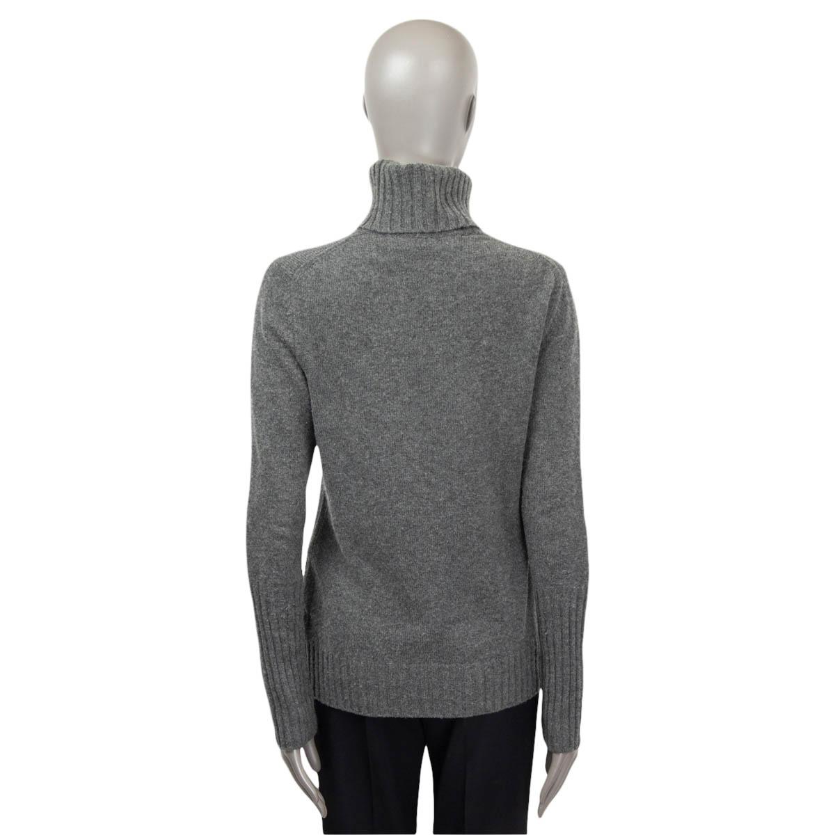 Women's LORO PIANA grey cashmere TURTLENECK Sweater 44 L For Sale