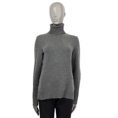 LORO PIANA grey cashmere TURTLENECK Sweater 44 L