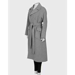 Loro Piana Grey Cashmere Wrap Coat Size S