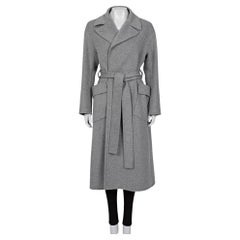 Loro Piana Grey Cashmere Wrap Coat Size S
