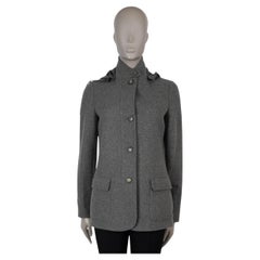 LORO PIANA grey cashmere ZIP FRONT TWEED Jacket 42 M LORO PIANA grey cashmere ZIP FRONT TWEED Jacket 42 M