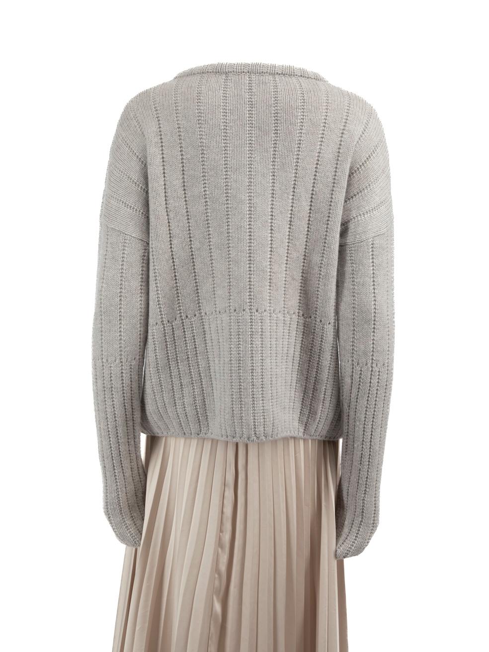 Loro Piana Grey Knitted Cashmere Jumper Size L In Good Condition In London, GB