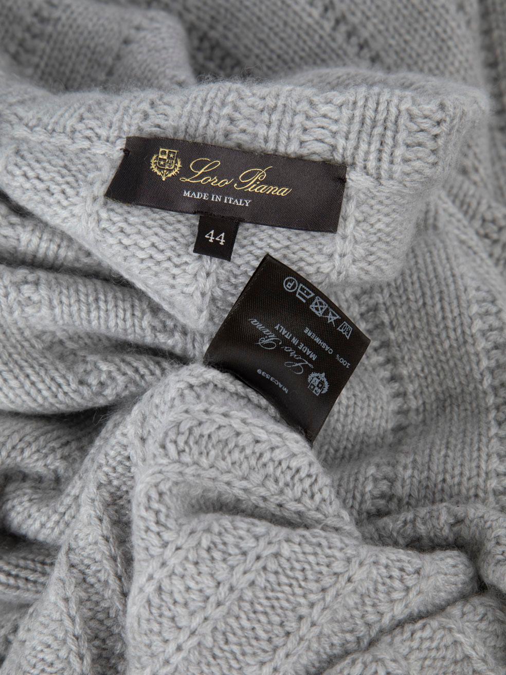 Loro Piana Grey Knitted Cashmere Jumper Size L 1