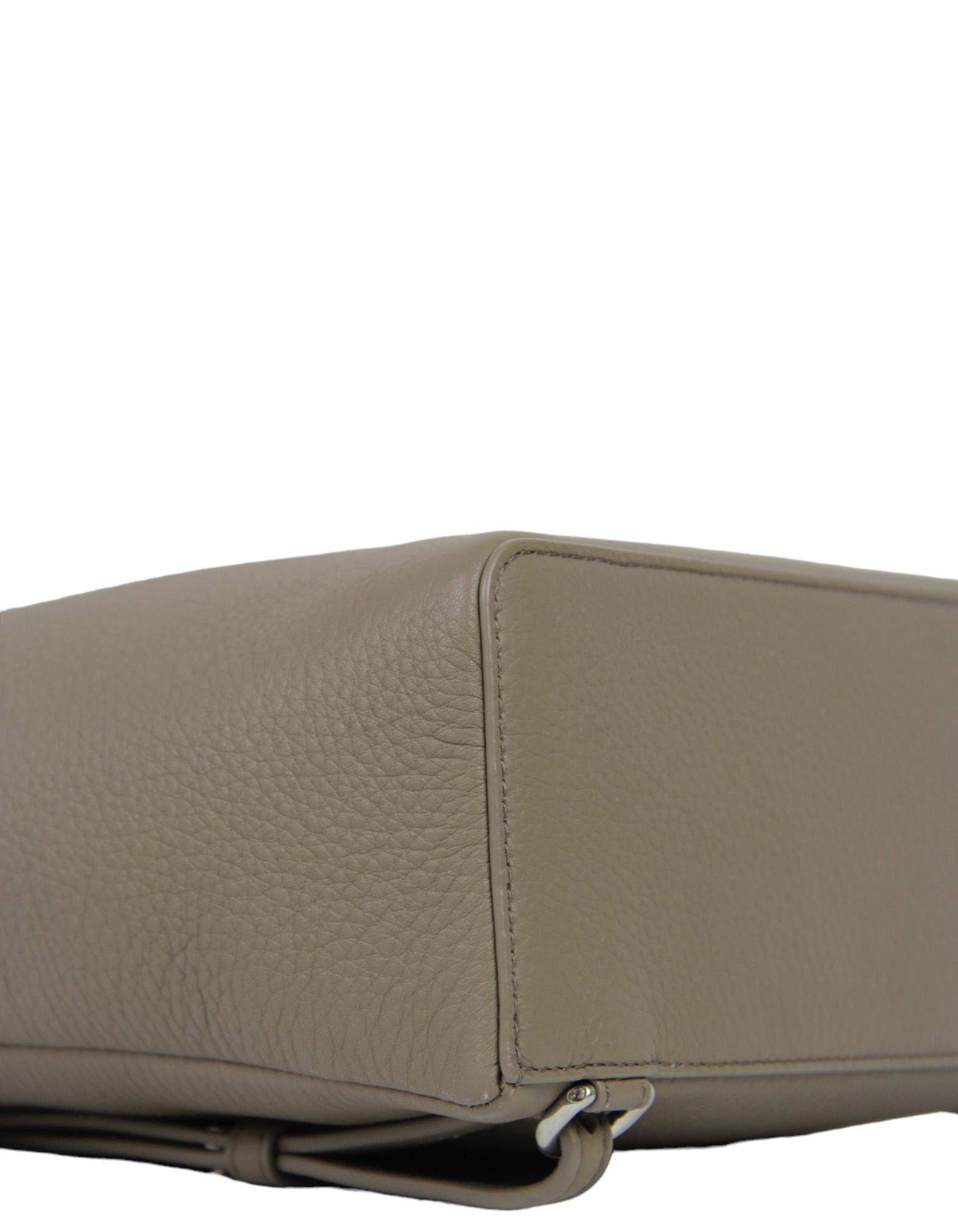 Women's Loro Piana Grey Leather Extra Pocket L23.5 Backpack Bag