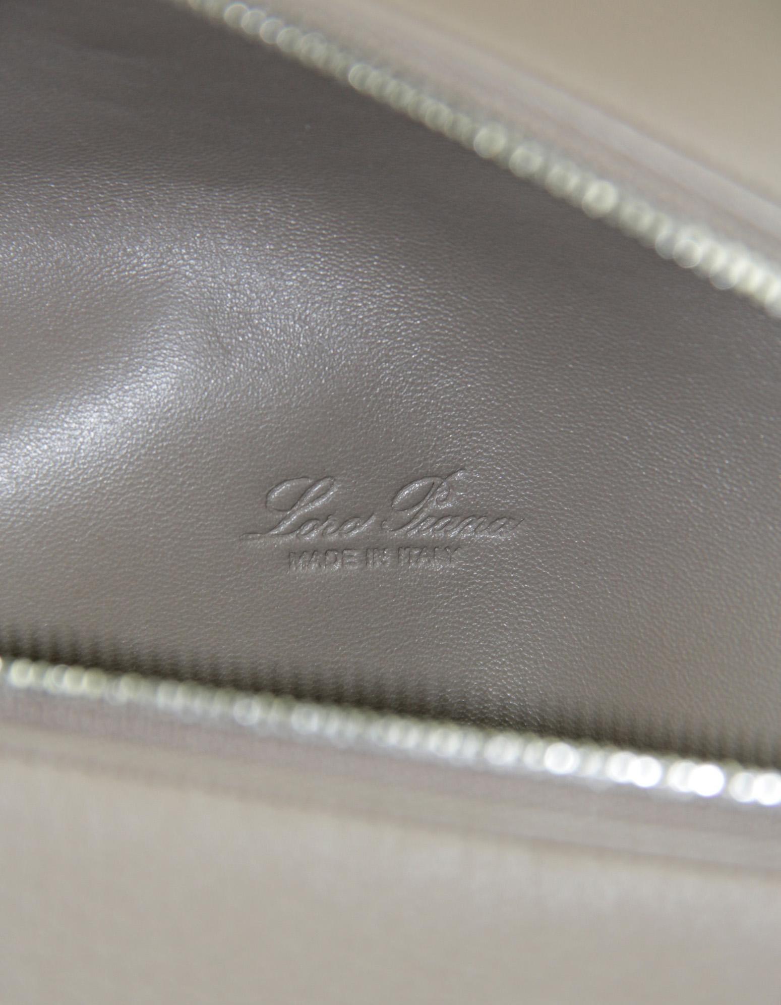 Loro Piana Grey Leather Extra Pocket L23.5 Backpack Bag 2
