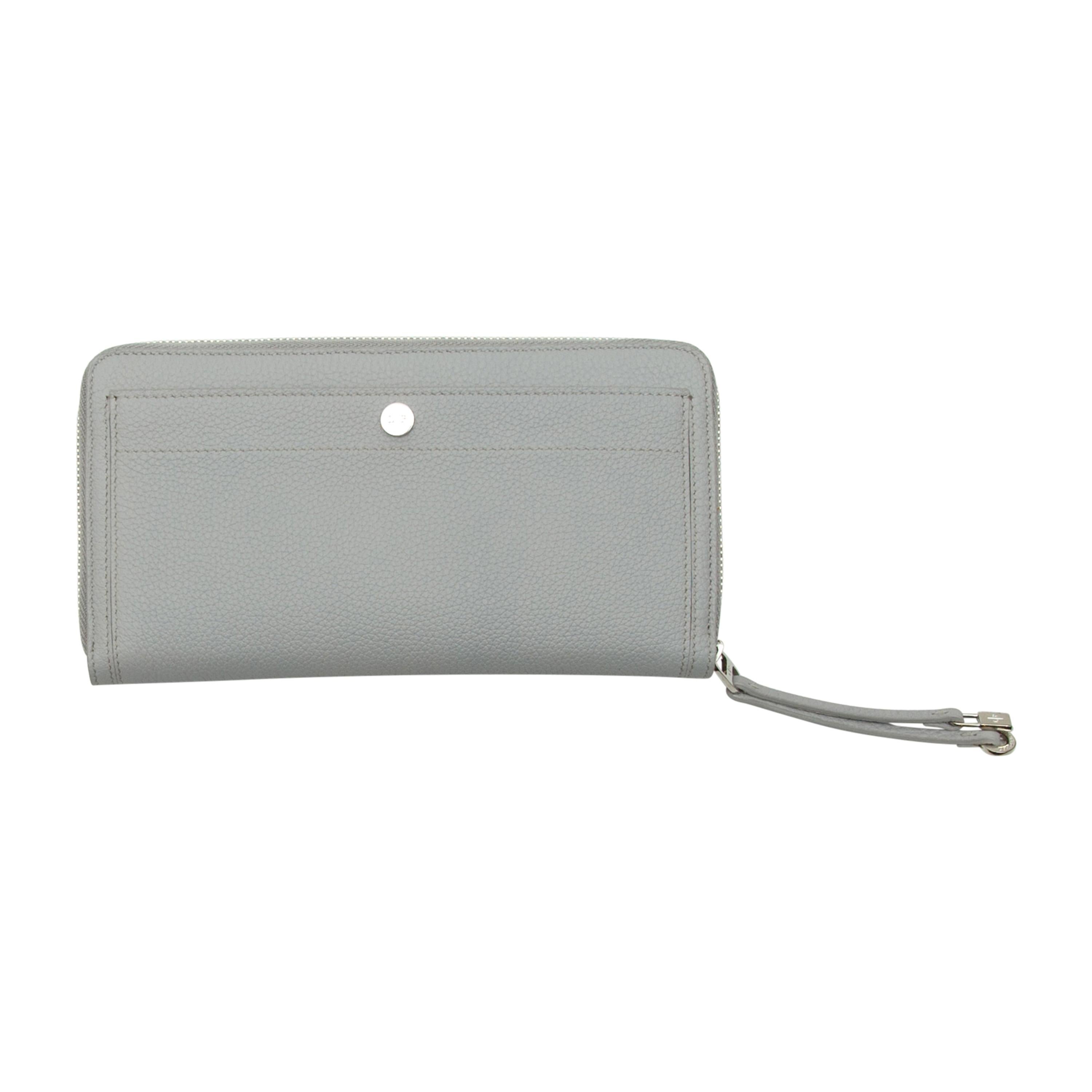 Loro Piana Grey Leather Wallet at 1stDibs | loro piana wallet