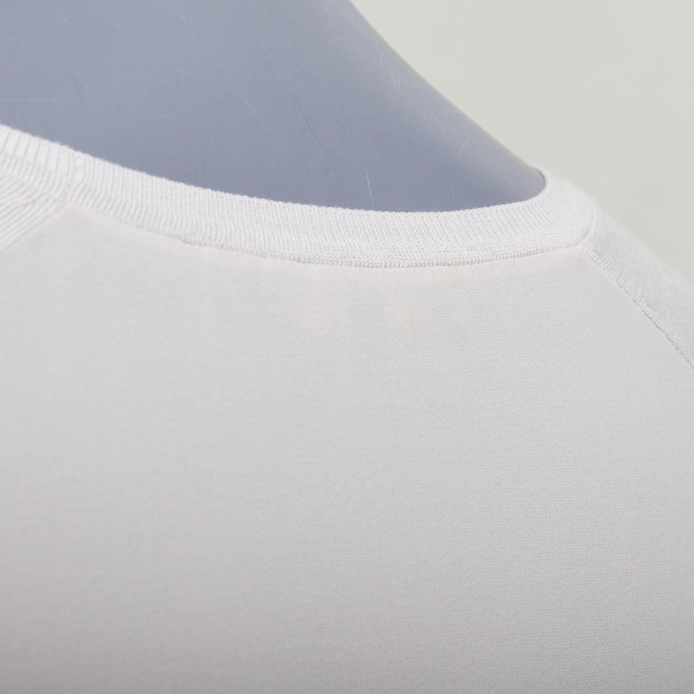 LORO PIANA grau Seide bi Stoff  Raglan-Kurzarm-Logo-Charme-Top IT38 XS im Angebot 3