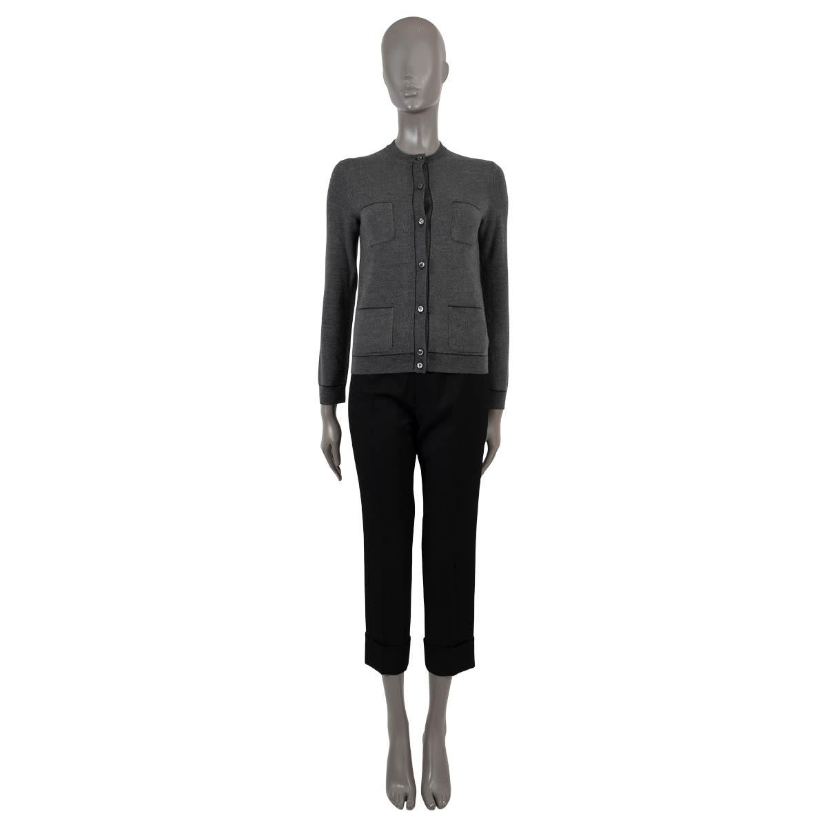 Women's LORO PIANA grey silk blend FOUR POCKET Cardigan Sweater 38 XS For Sale