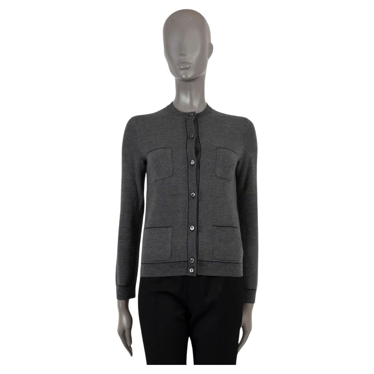 LORO PIANA grey silk blend FOUR POCKET Cardigan Sweater 38 XS For Sale