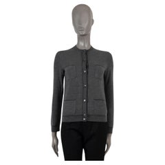 LORO PIANA grey silk blend FOUR POCKET Cardigan Sweater 38 XS