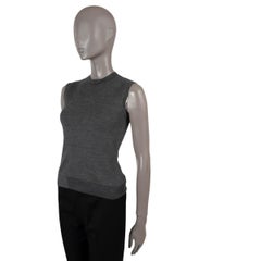 LORO PIANA grey silk blend Sweater Vest 38 XS